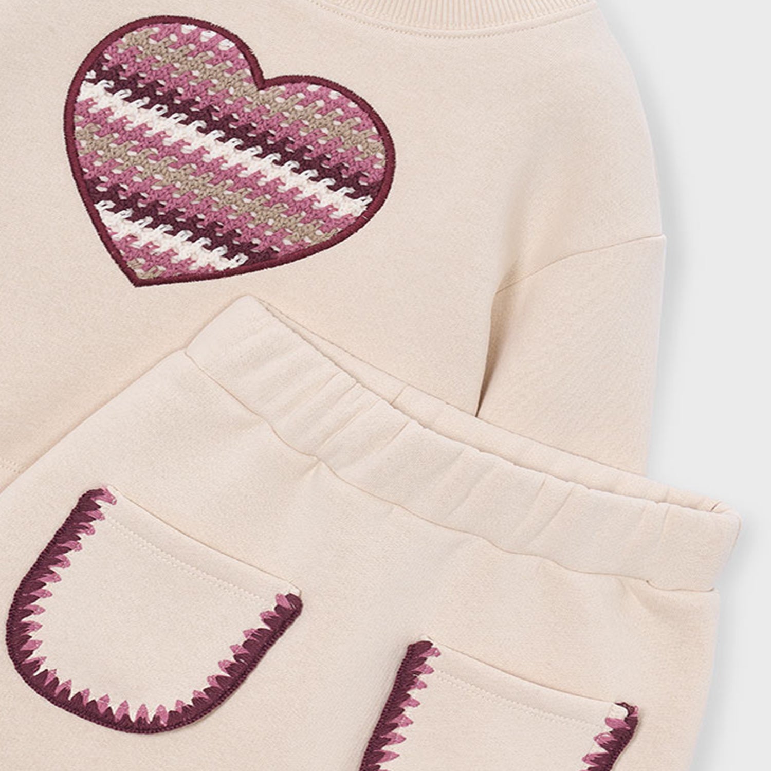 Beige Sweat Skirt Set