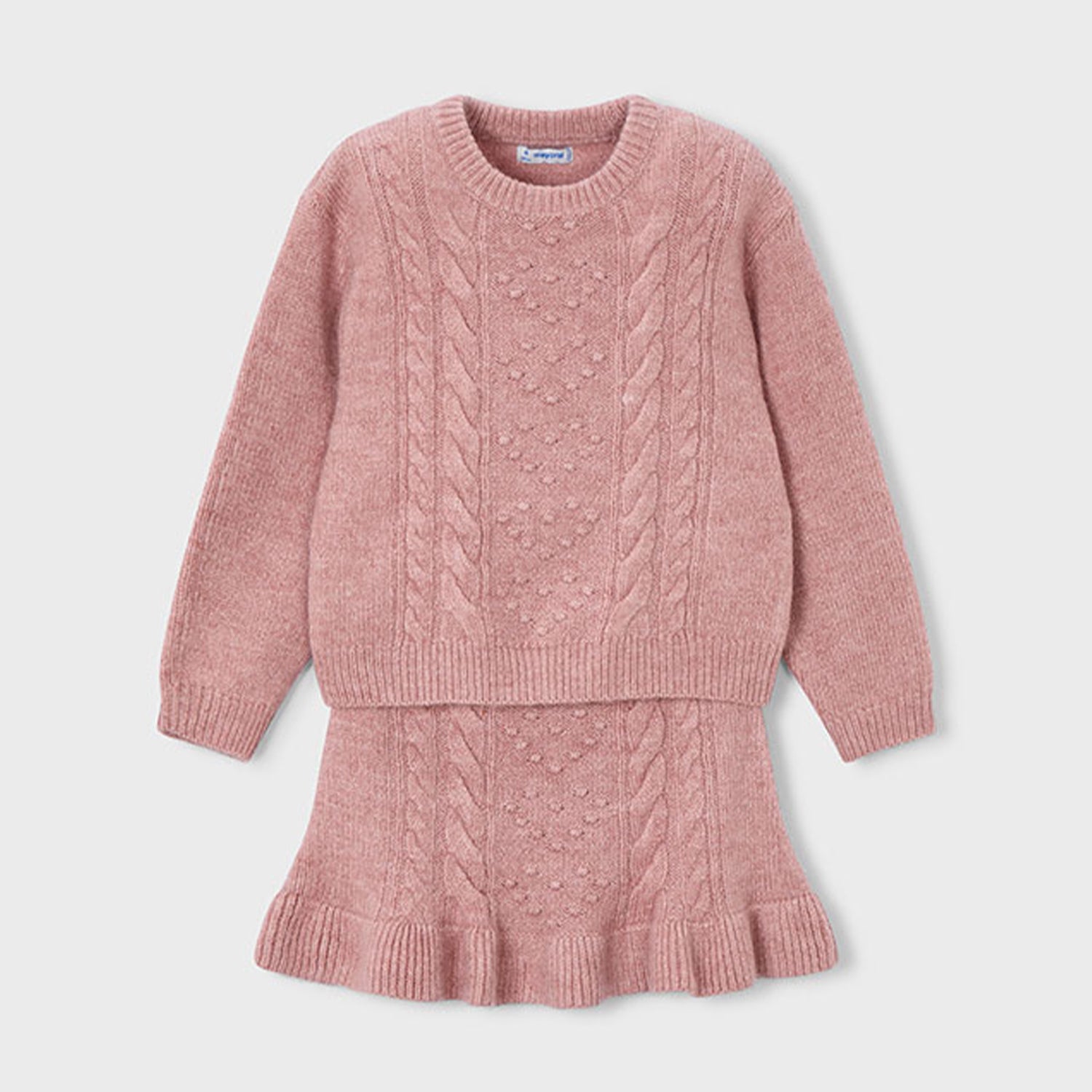 Dusty Pink Tricot Skirt Set
