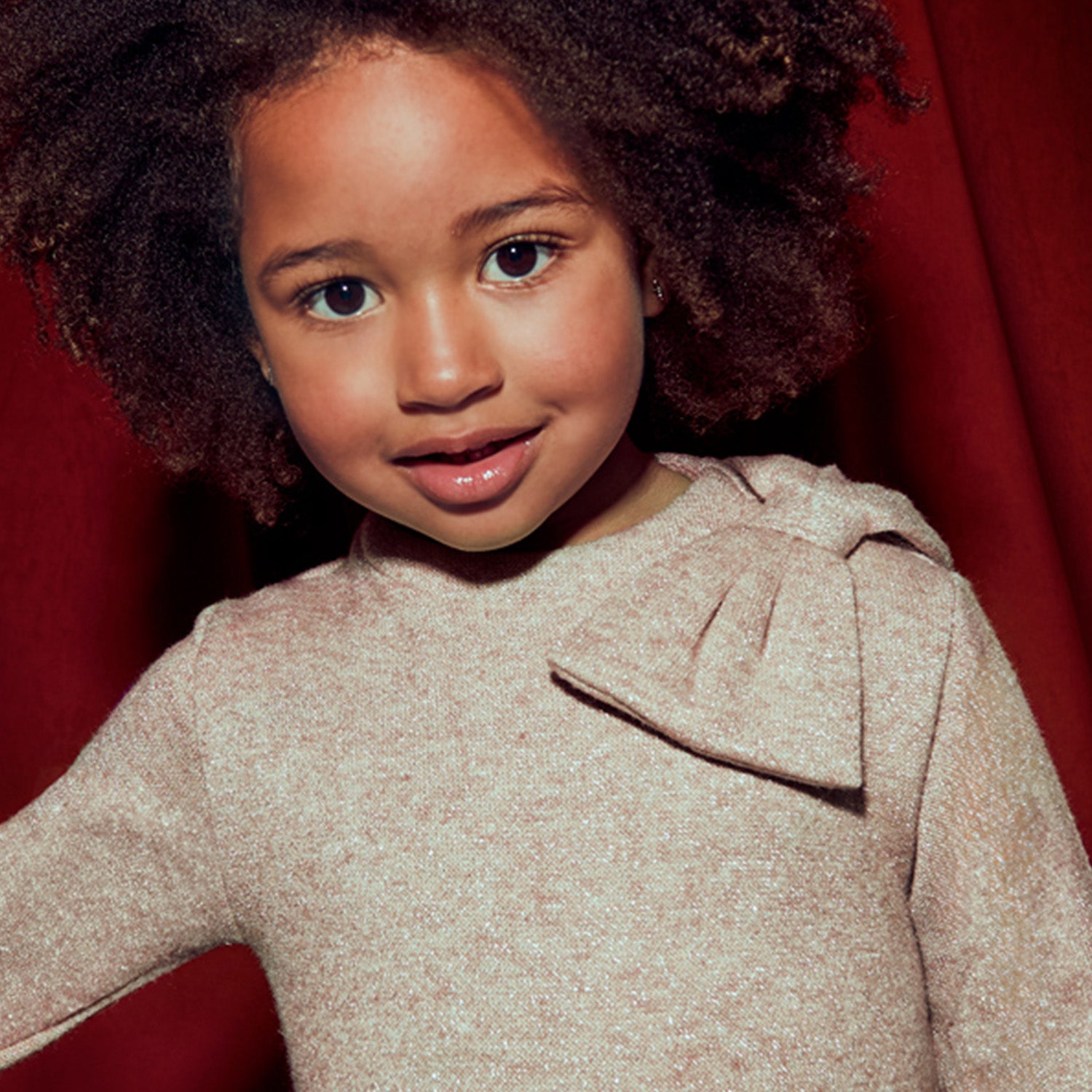 Beige Glitter Thread Dress