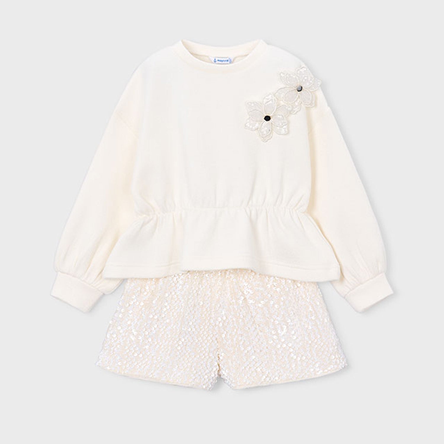Ivory Sequin Short Set