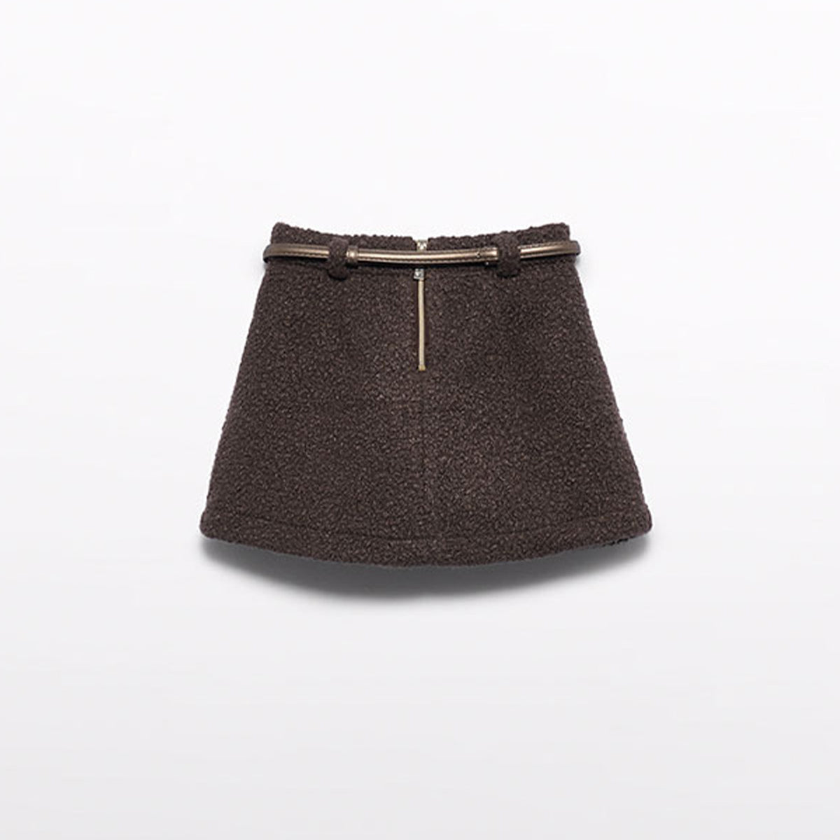 Brown Bouckle Skirt Set