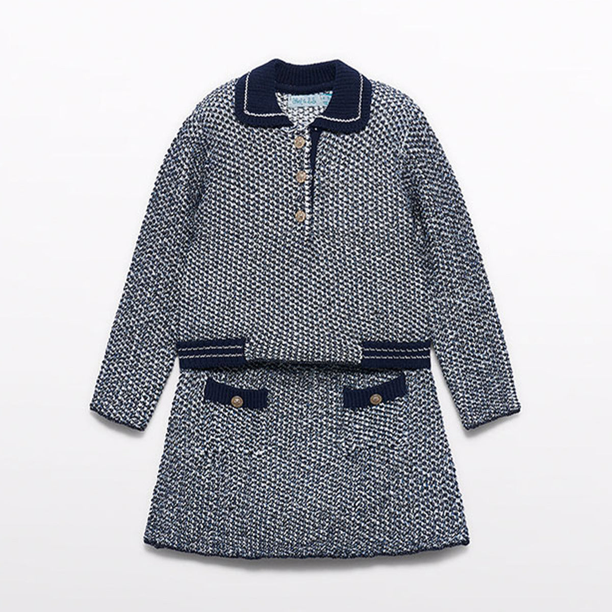 Blue Tricot Skirt Set