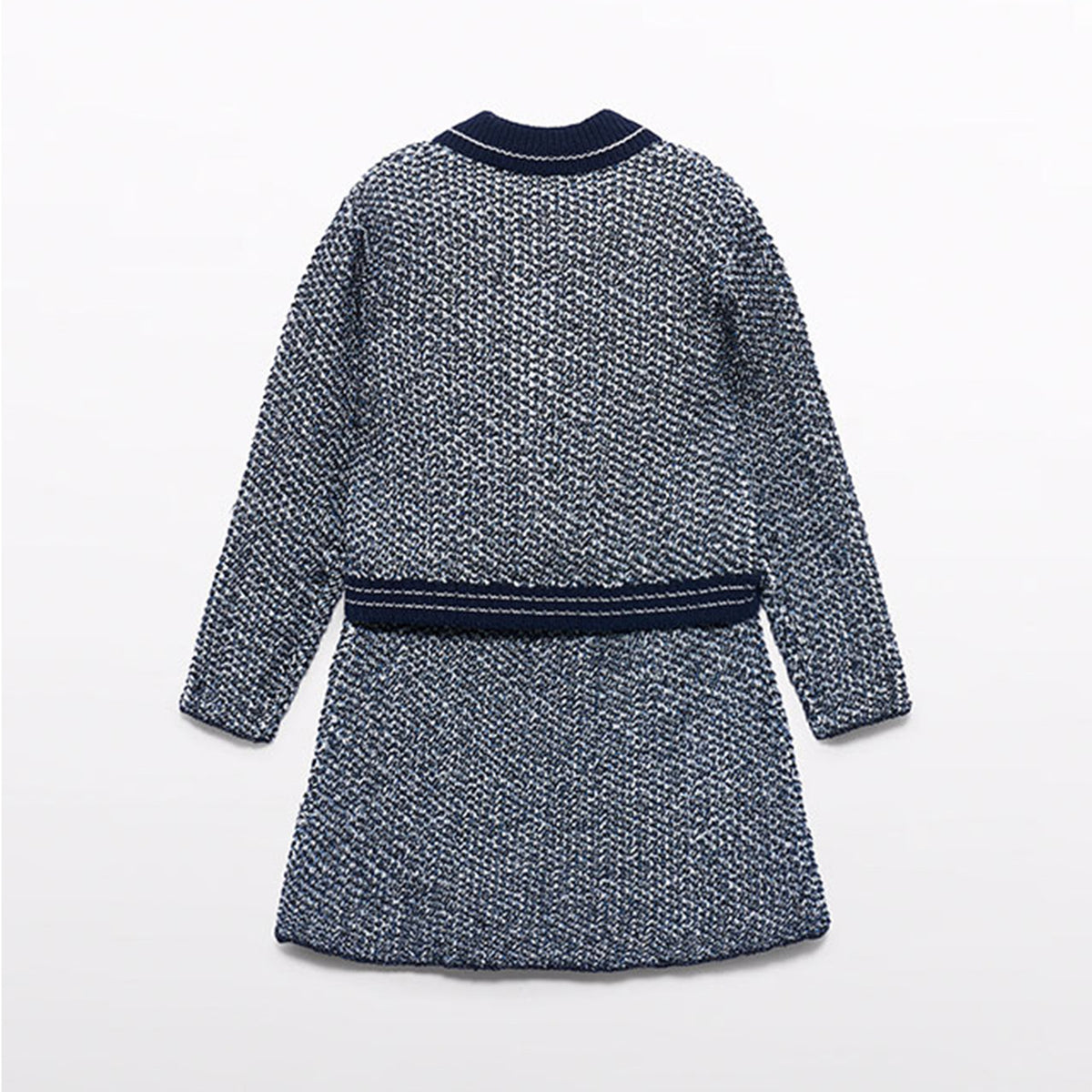 Blue Tricot Skirt Set