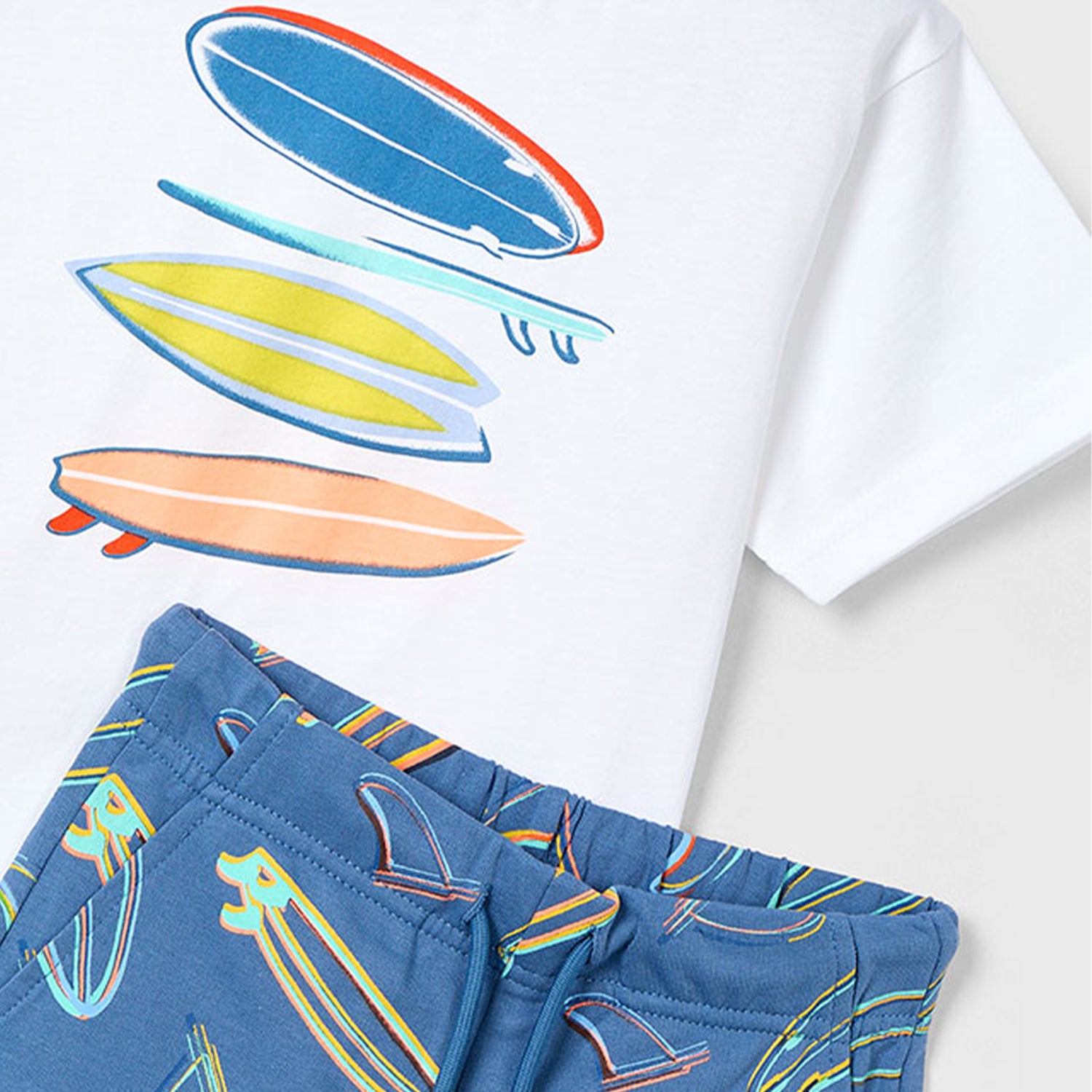 Blue Surf Board Short Set