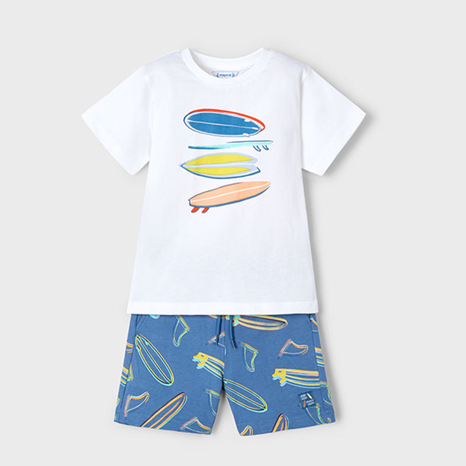 Blue Surf Board Short Set