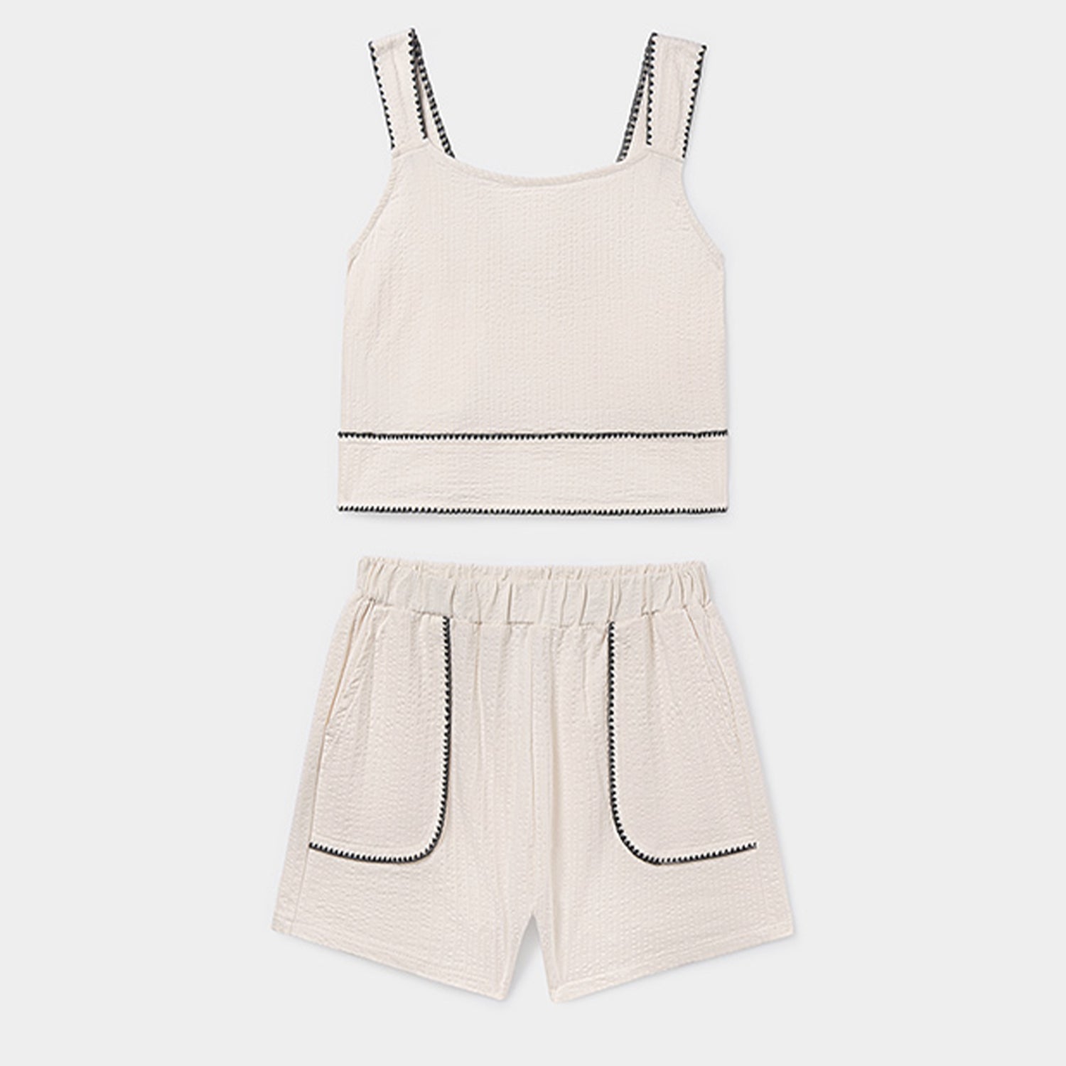 Ivory Crepe Short Set