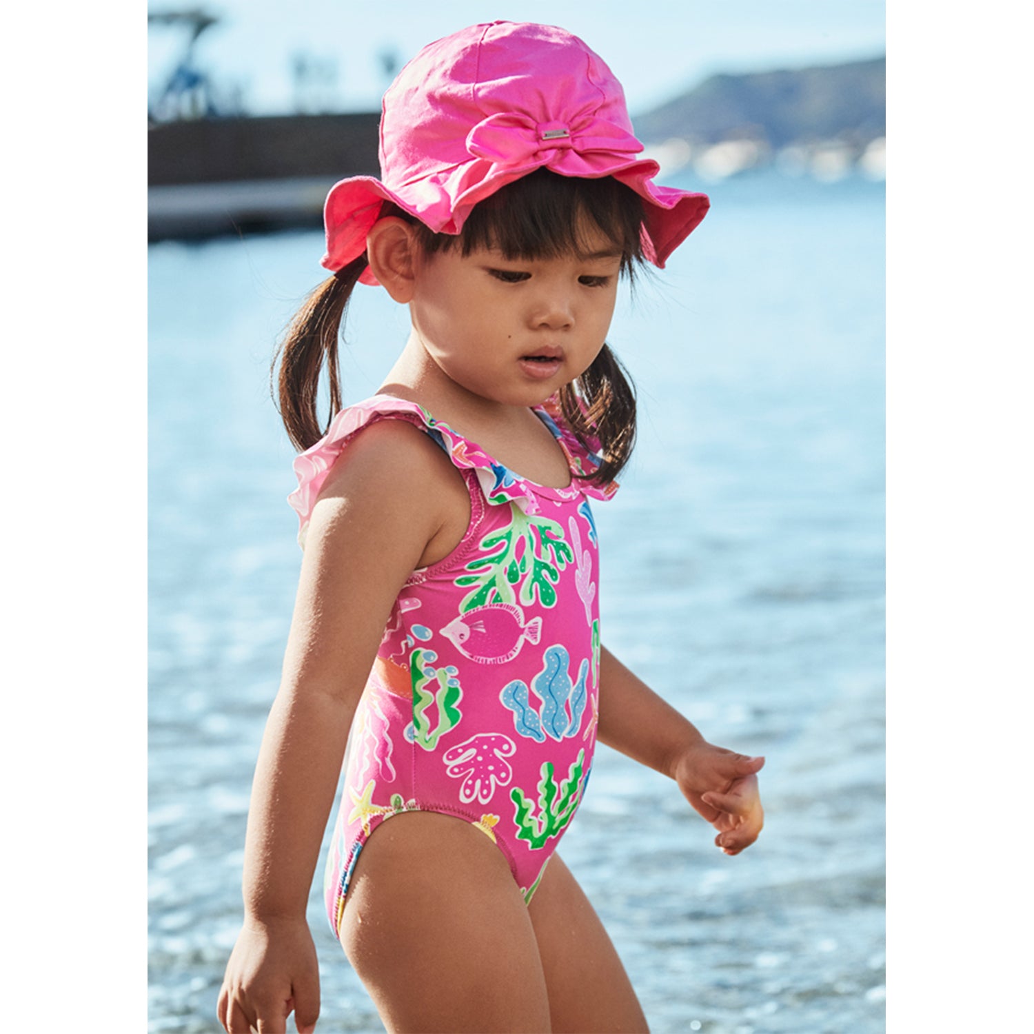 Fuchsia Underwater Print Swimsuit