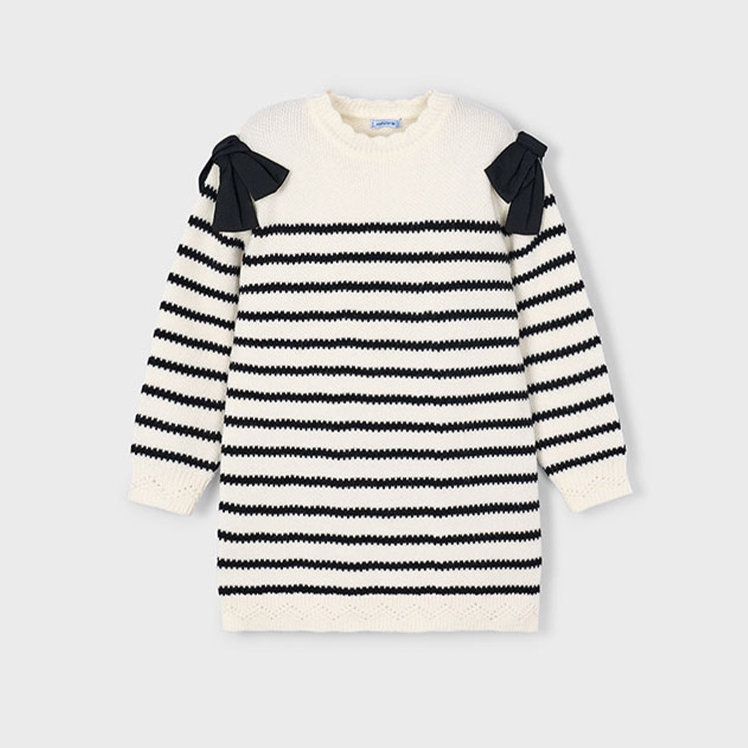 Cream Stripe Knit Dress
