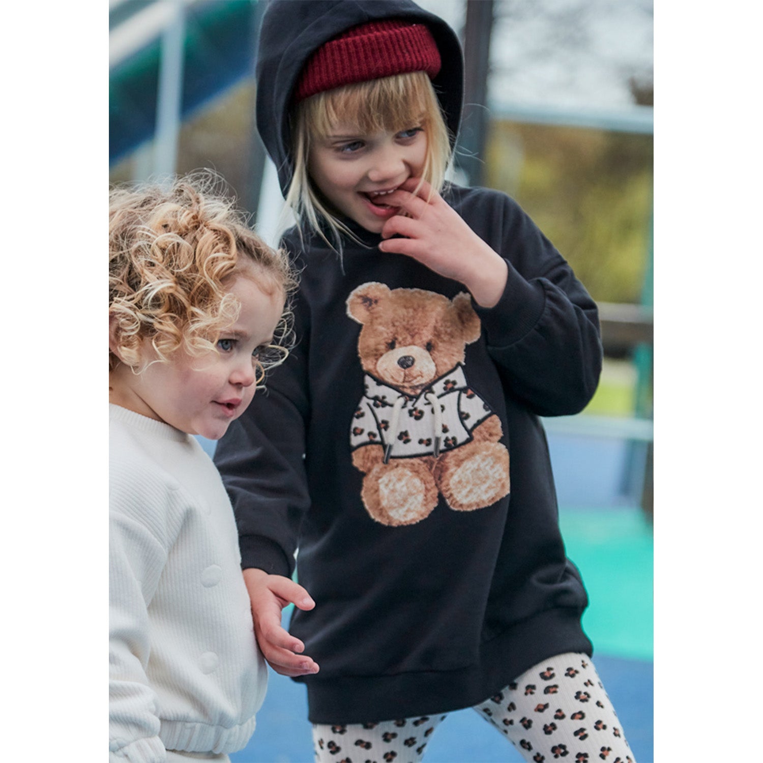 Black Fleece Hooded Dress