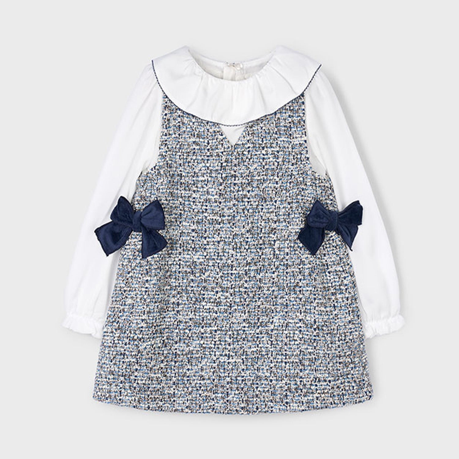 Blue Tweed Dress Set
