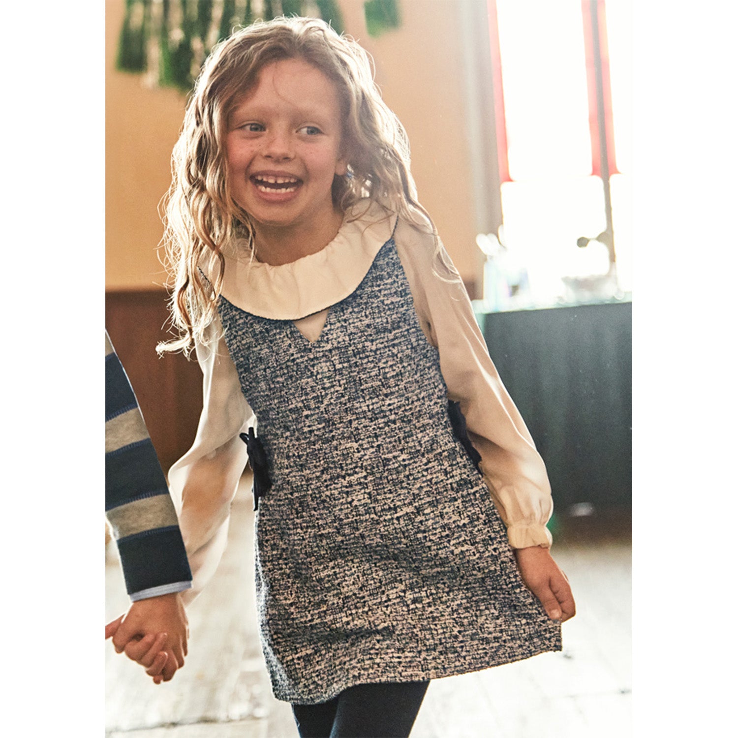 Blue Tweed Dress Set