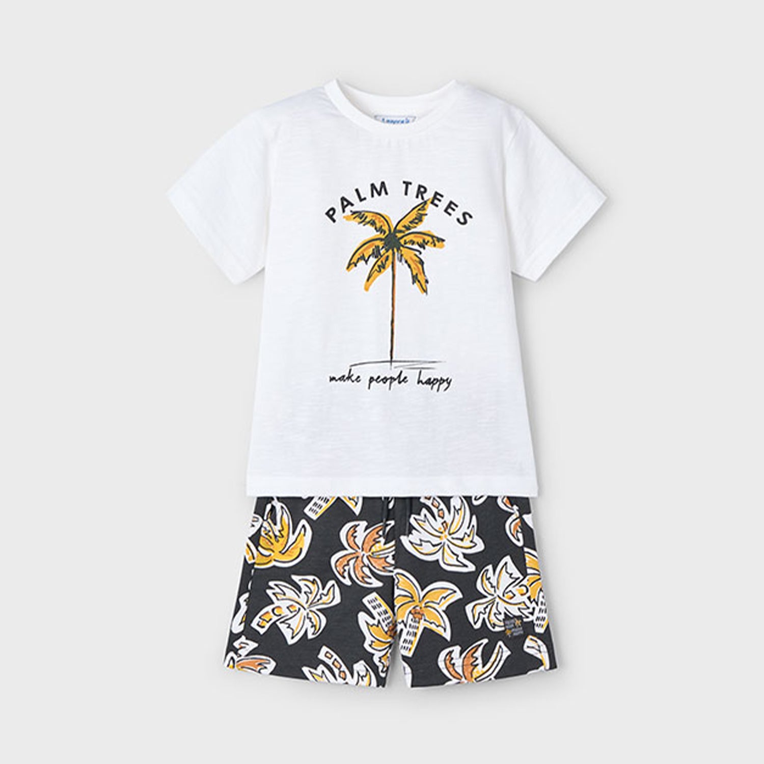 Black Palm Tree Short Set