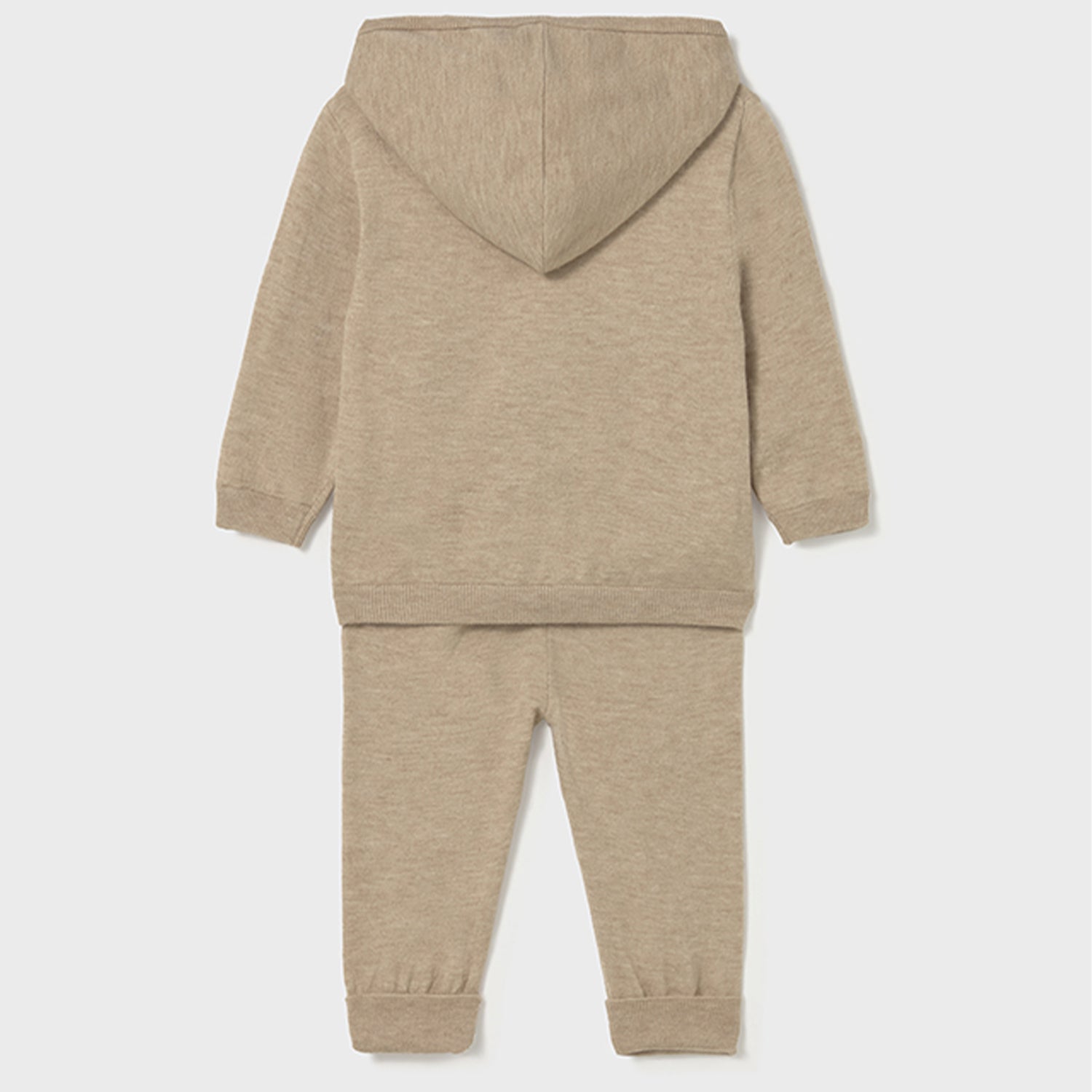 Beige Zipped Knitted Tracksuit