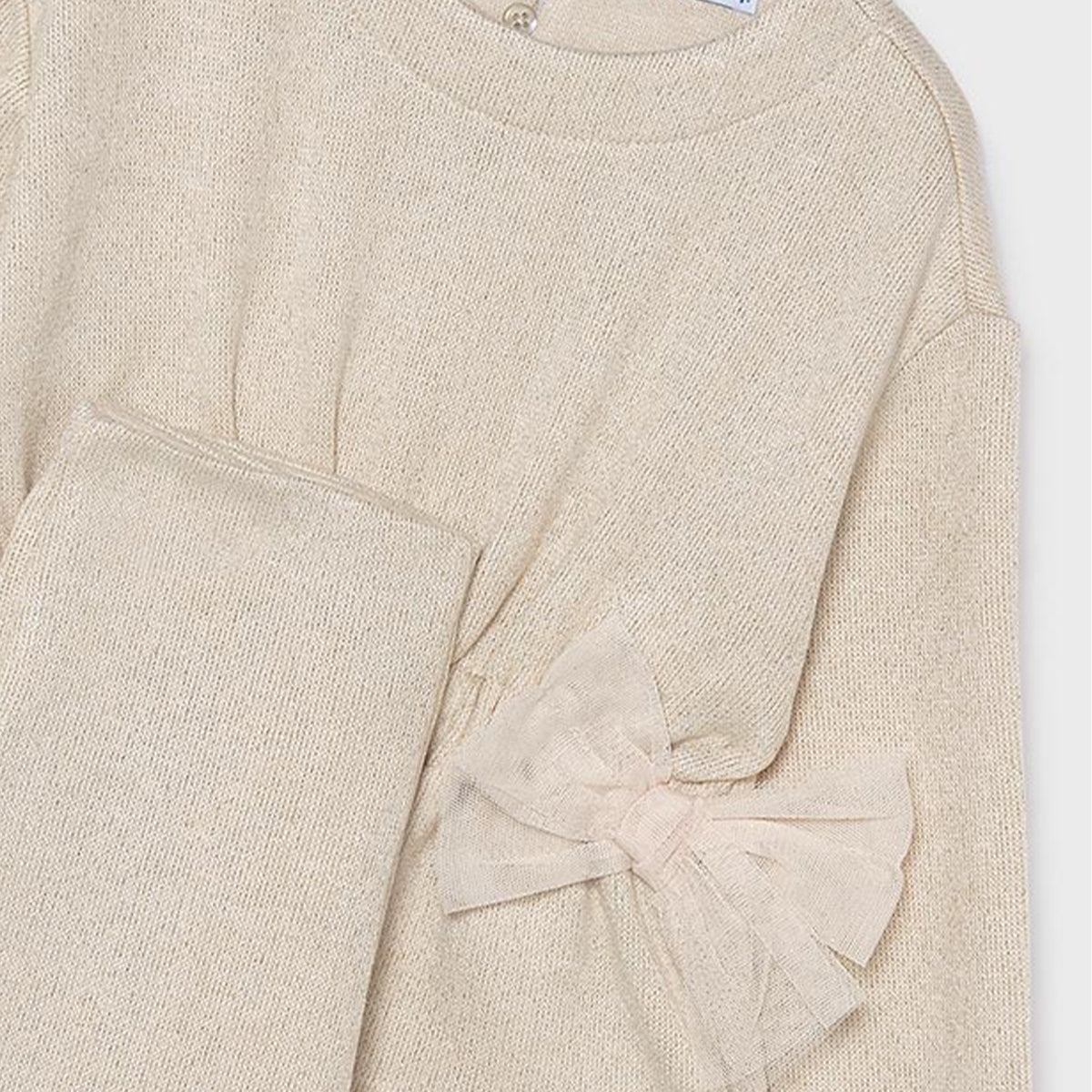 Beige Lurex Knit Trouser Set