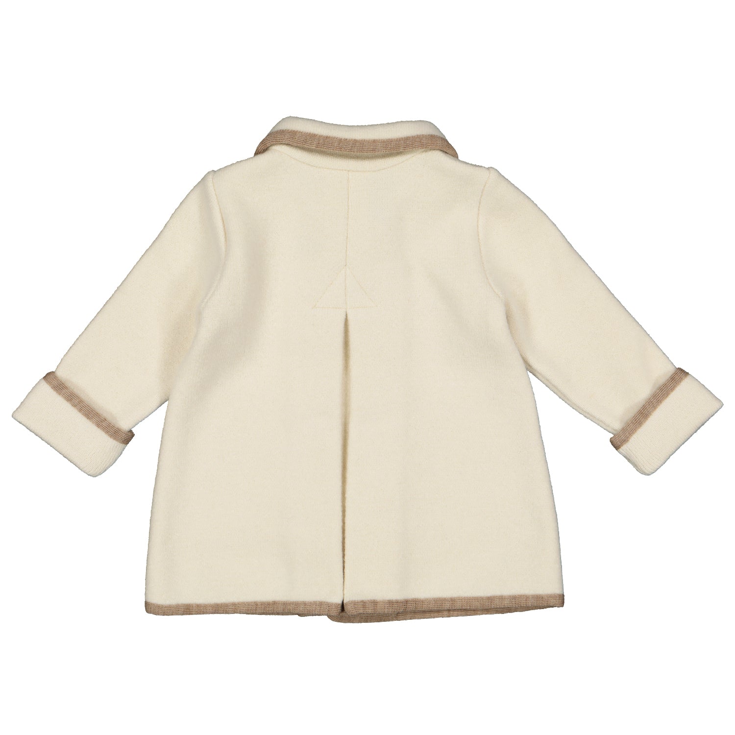 Ivory & Beige Trim Wool Coat
