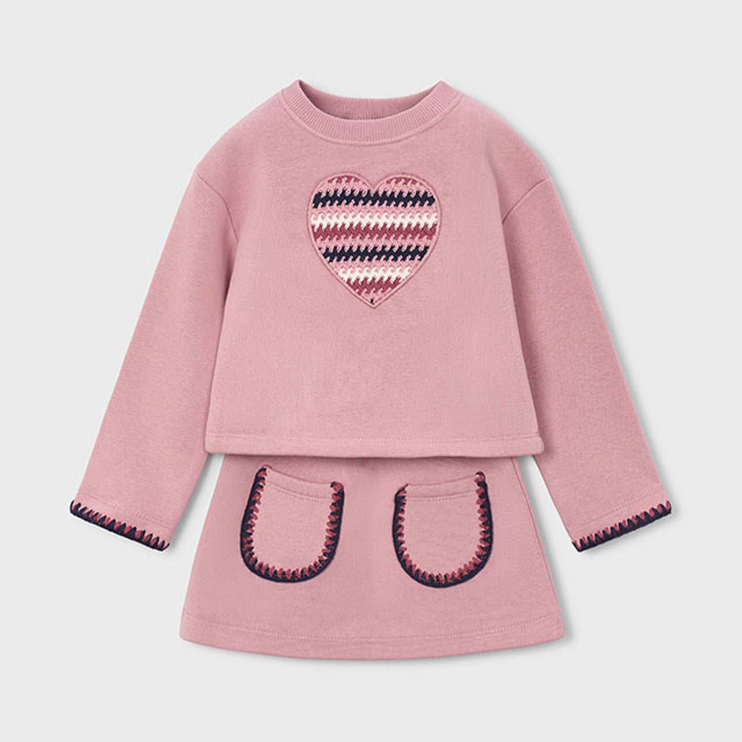Dusty Pink Sweat Skirt Set