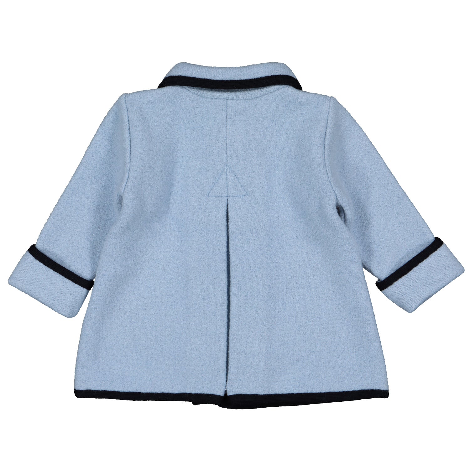 Pale Blue & Navy Trim Wool Coat