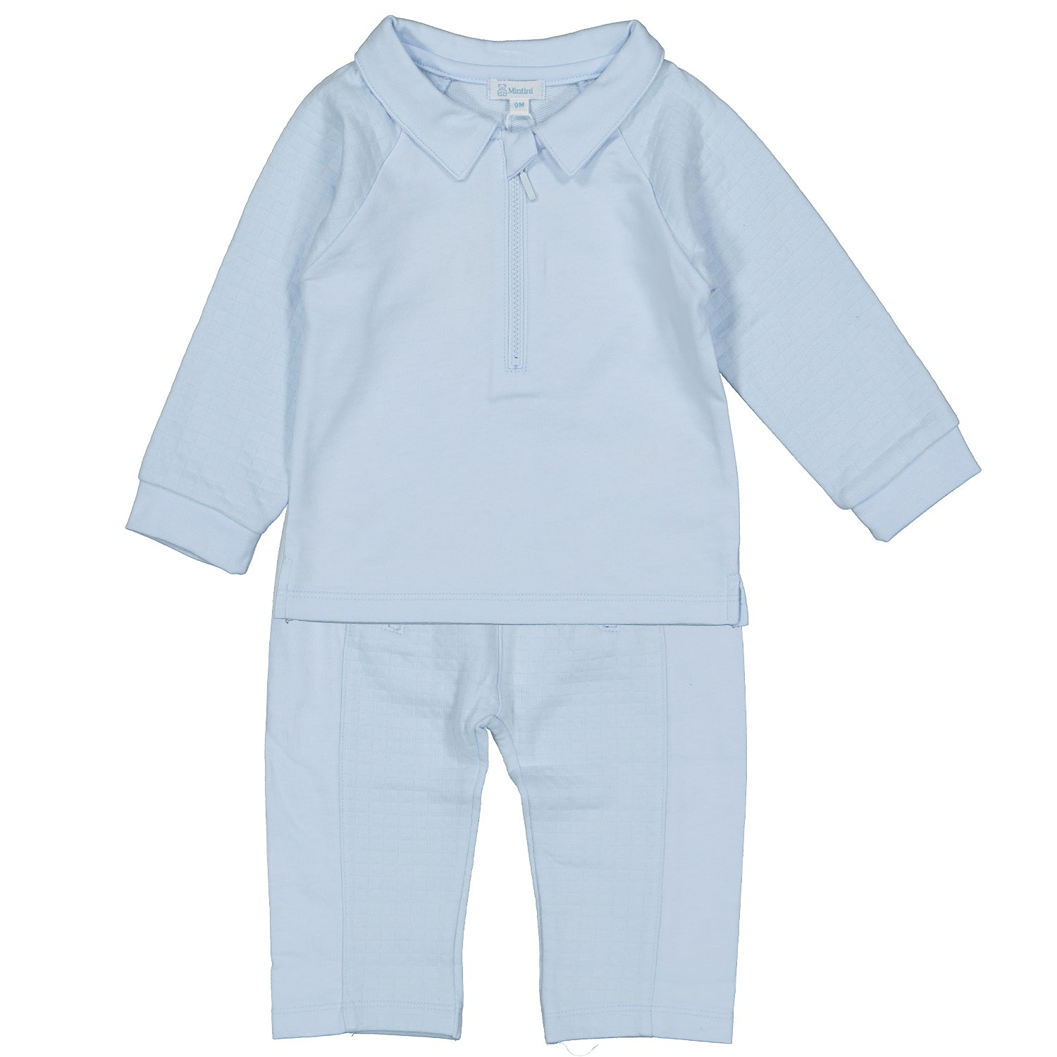 Pale Blue Quilted Trim Tracksuit