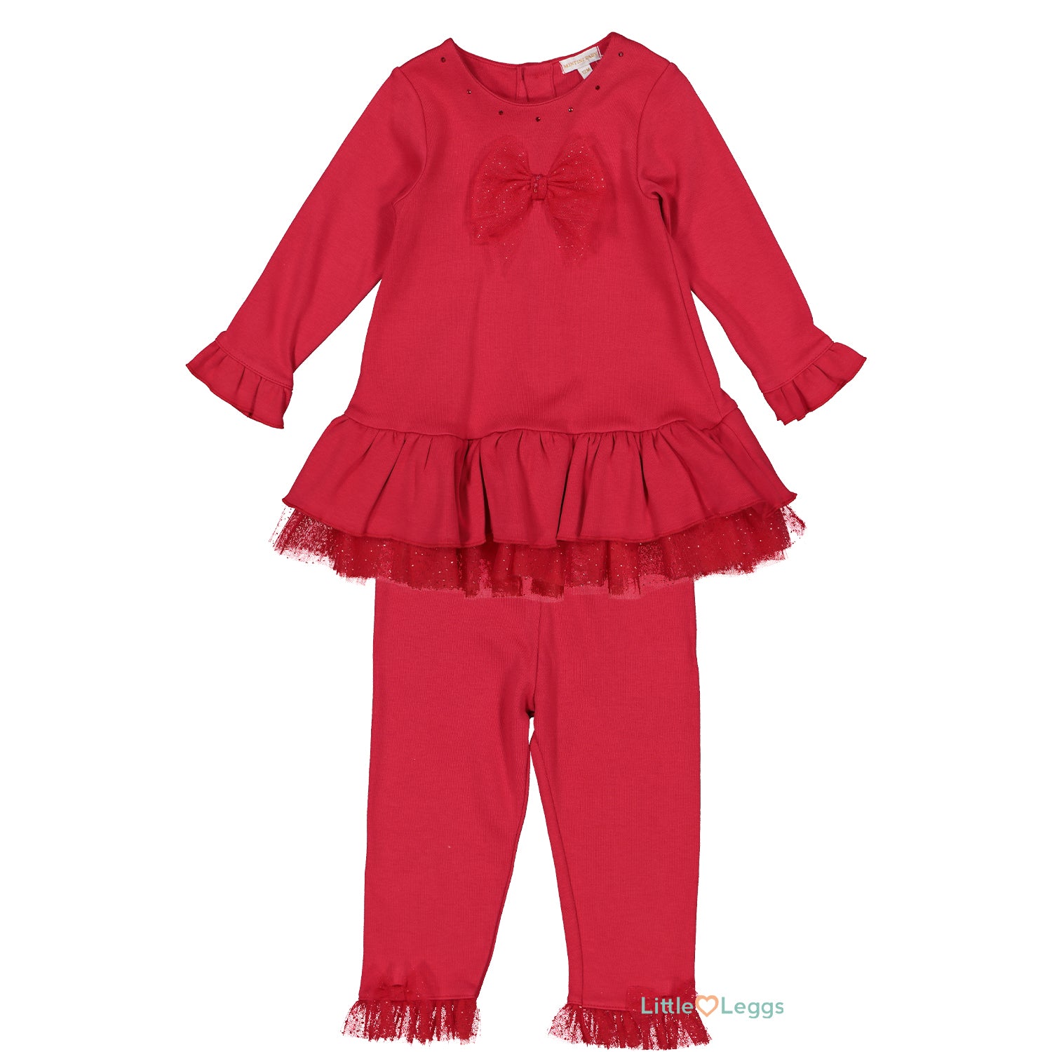 Red Tulle Trim Outfit