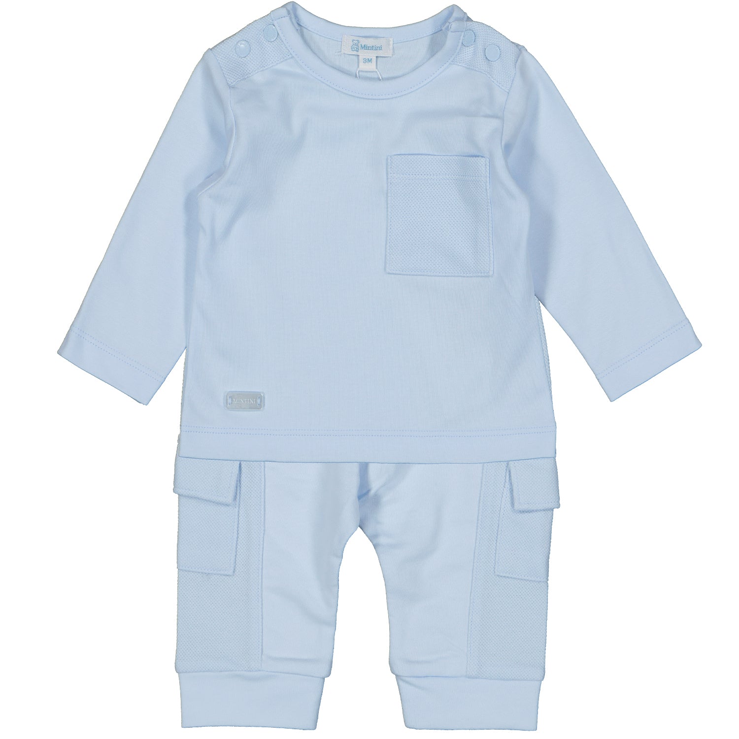 Blue Pique Trim Tracksuit