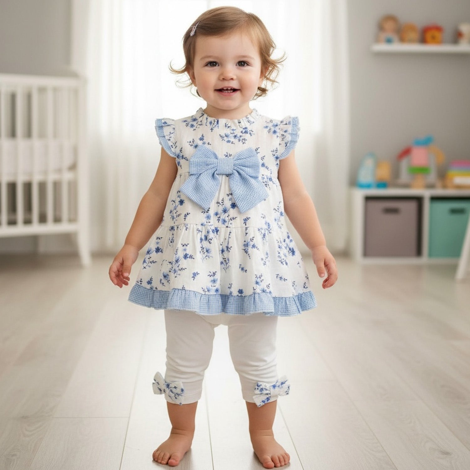 Floral Check Legging Set