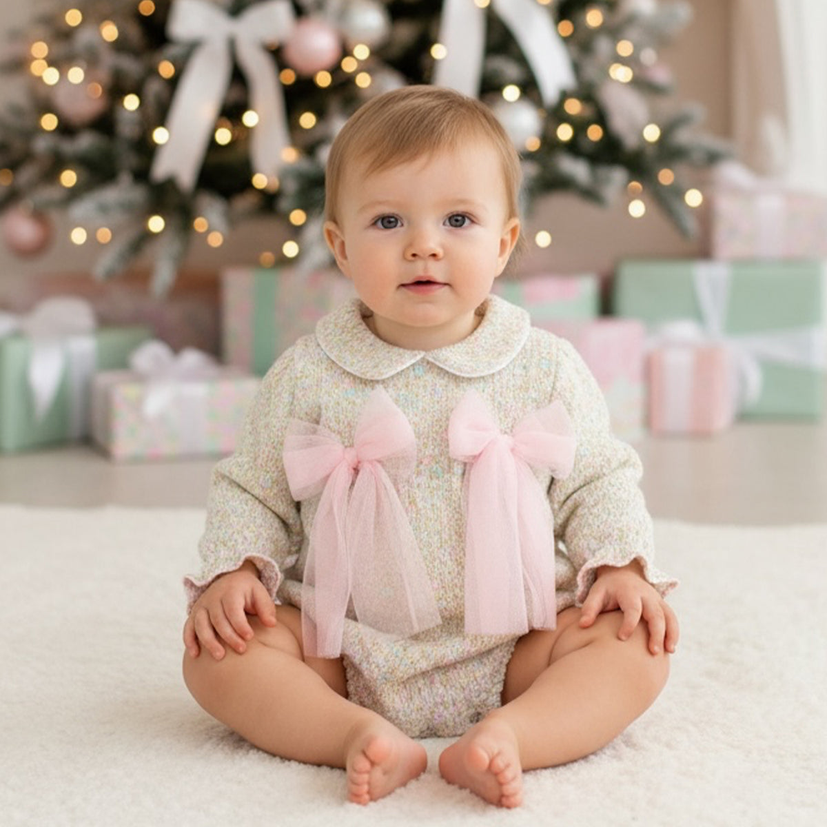 Pink Tweed Romper