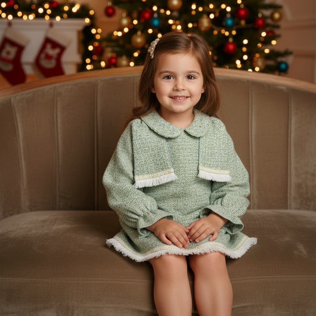 Green Tweed Dress