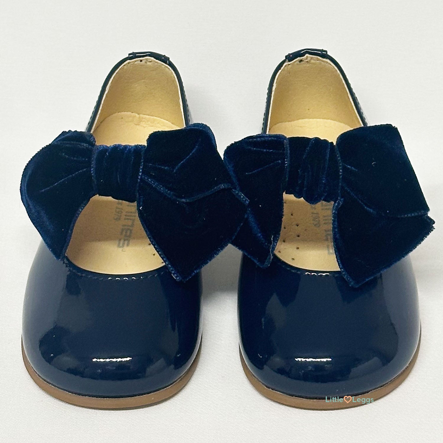 Navy Velvet Bow Patent Mary Jane Shoe