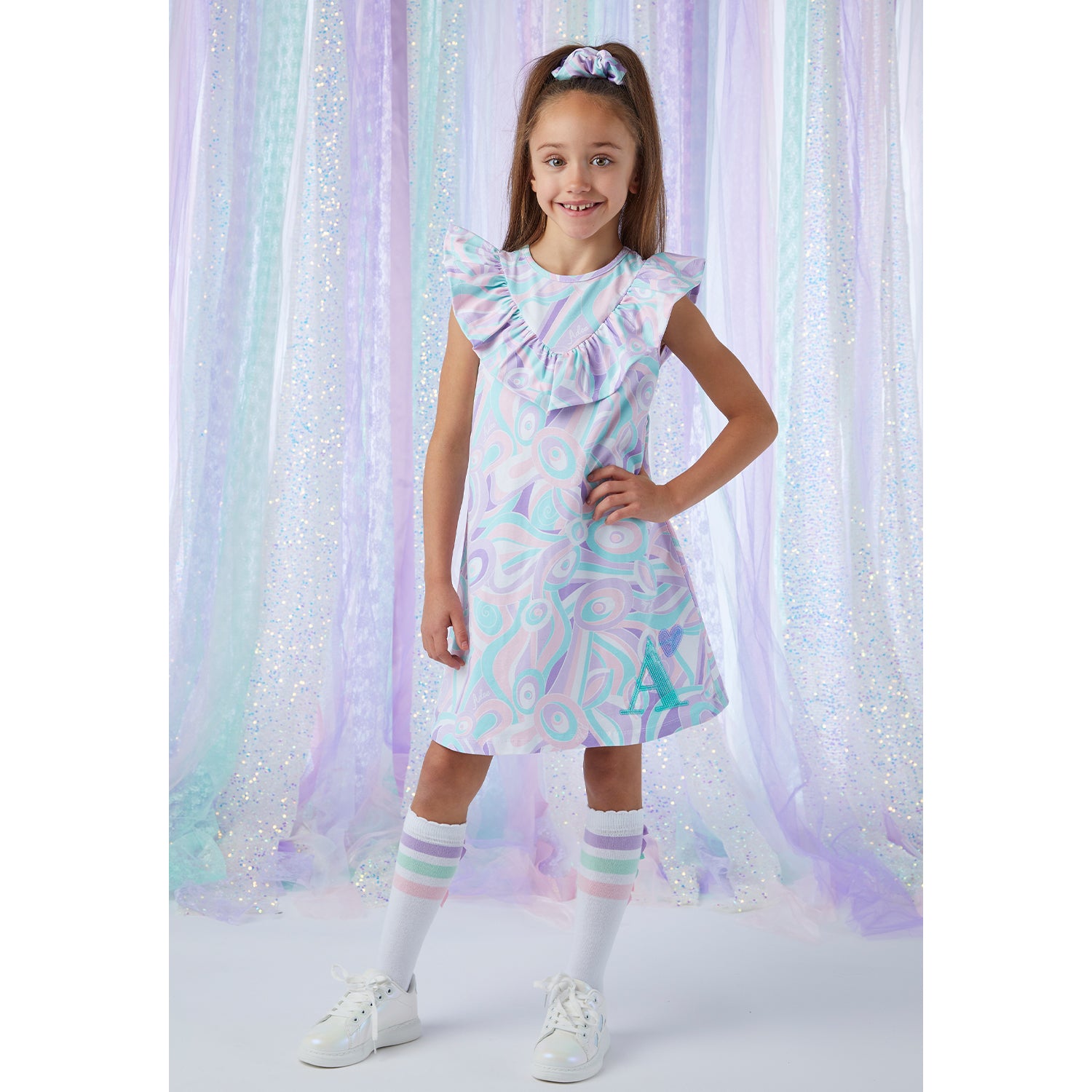 Lilac Pastel Print Jersey Dress