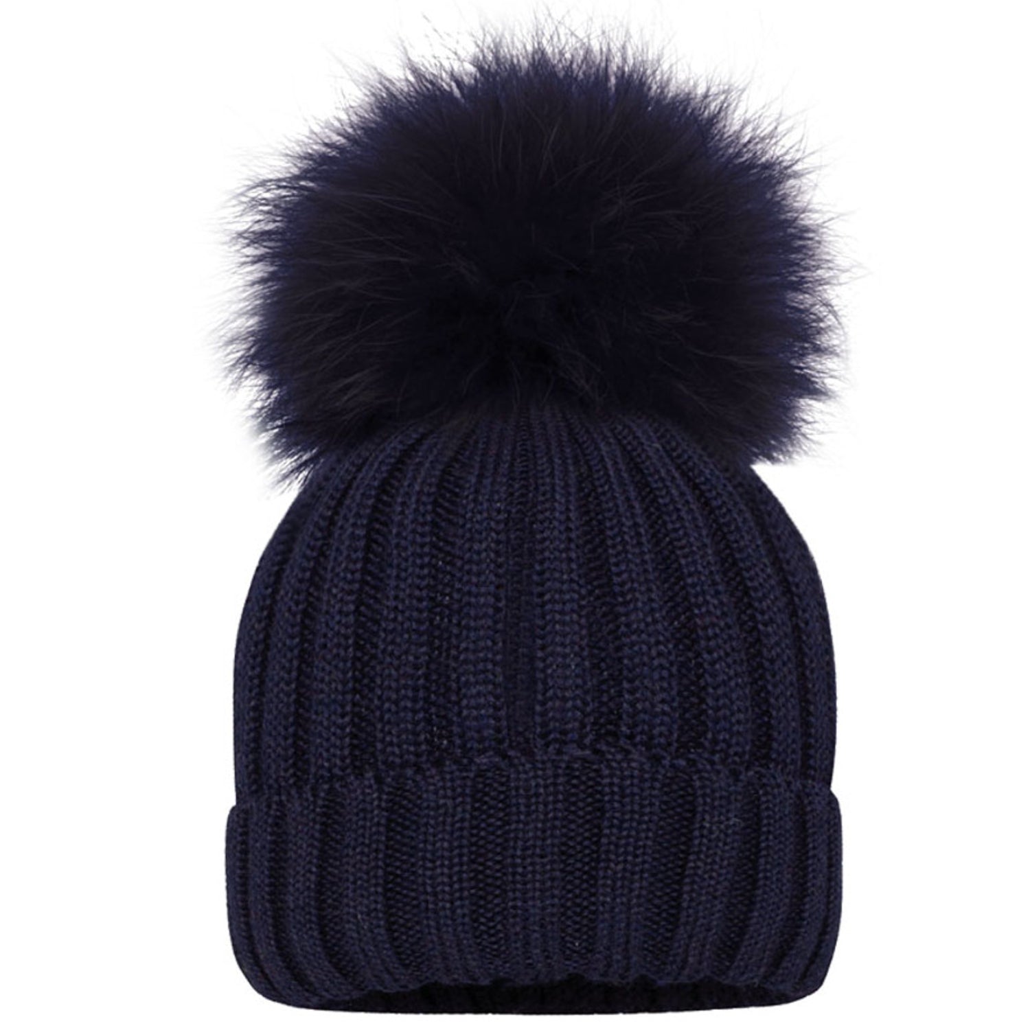 Navy With Navy Pom Pom Hat