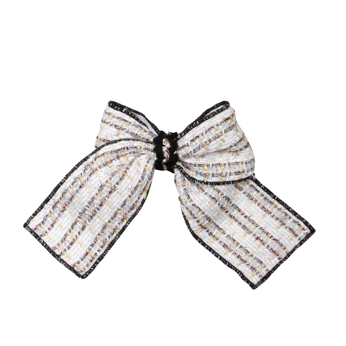 Ivory & Black Tweed Hairclip