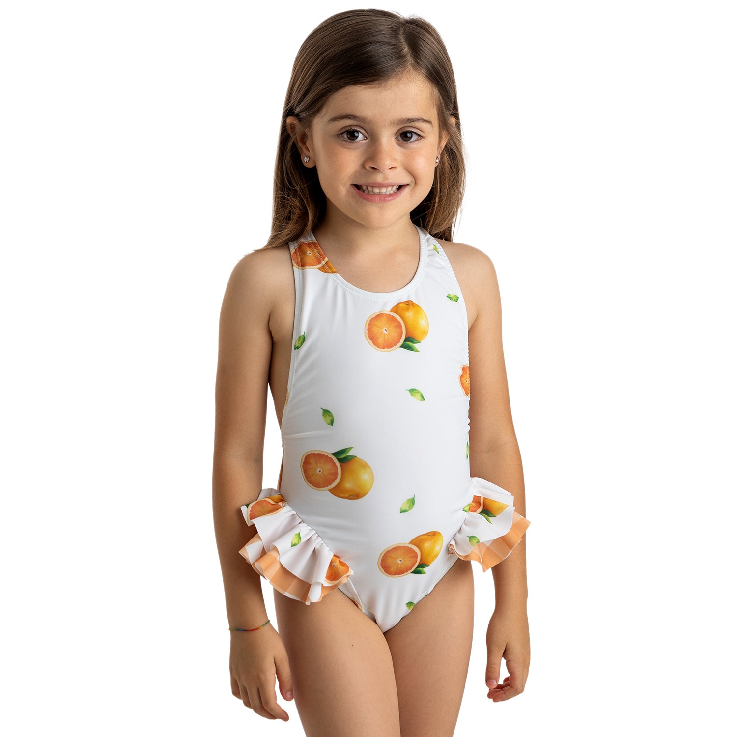 Oranges Side Frill Swimsuit
