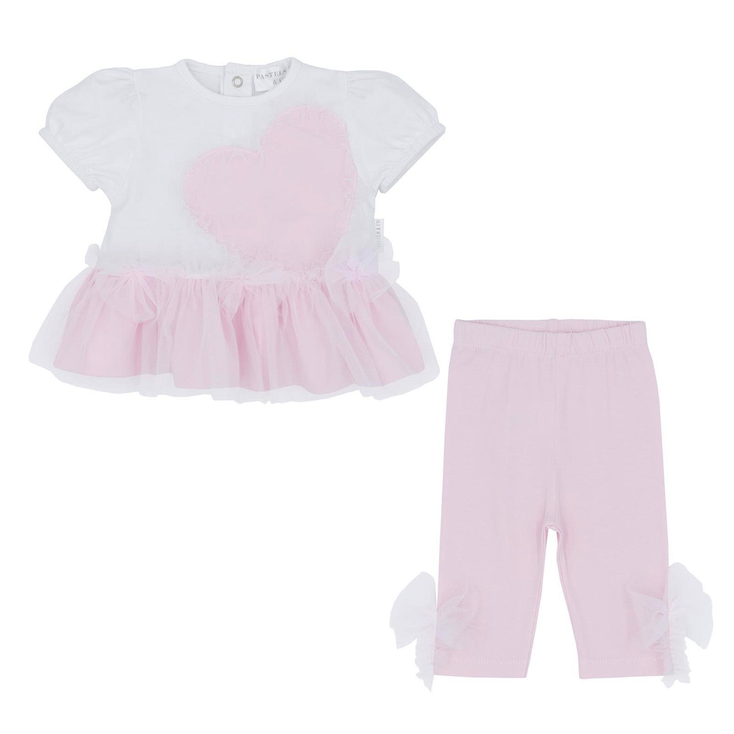 Pink Tulle Heart Legging Set