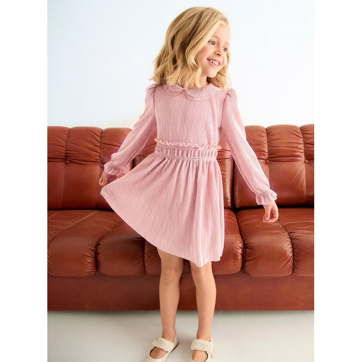 Pink Pleat Dress