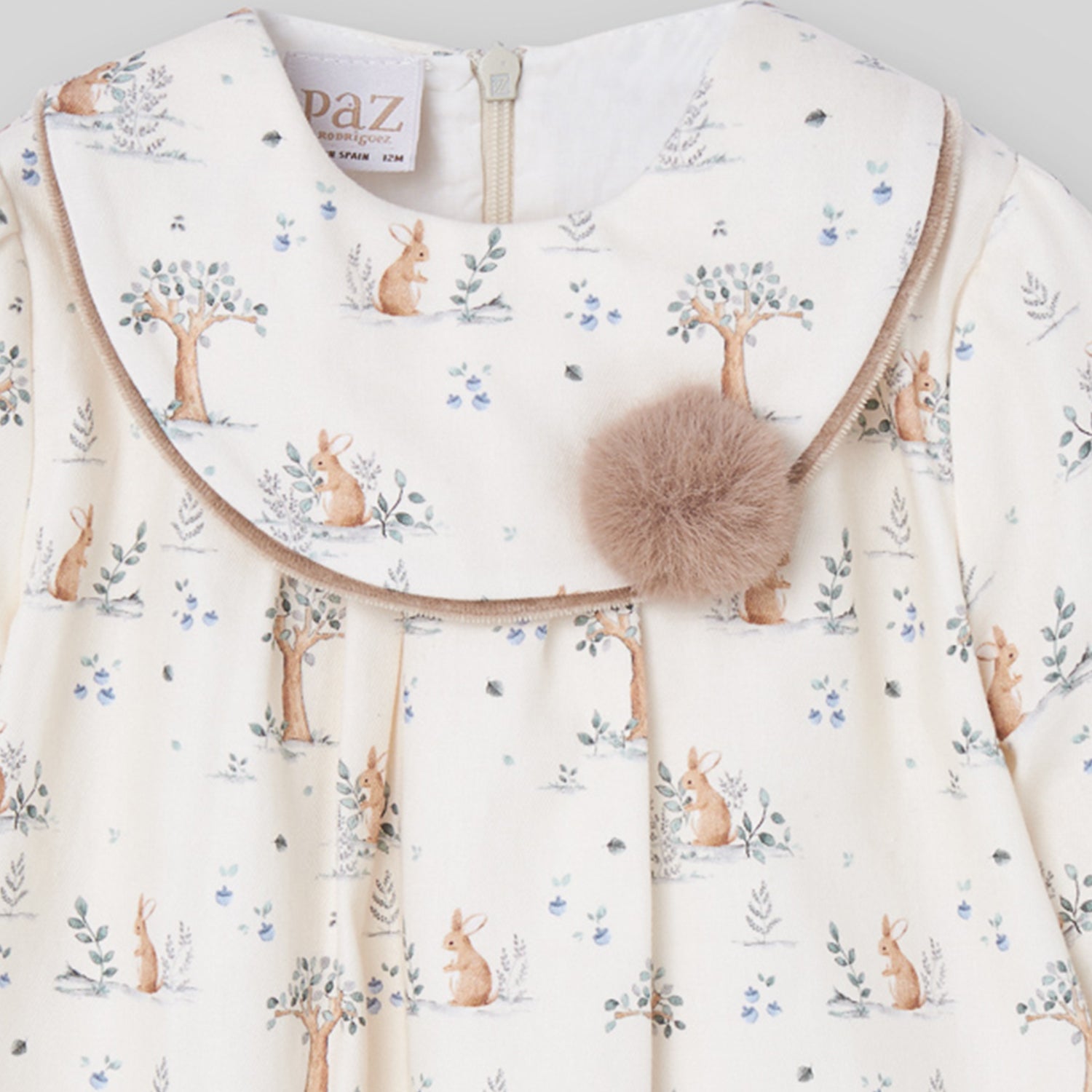 Beige bunny Pompom Dress