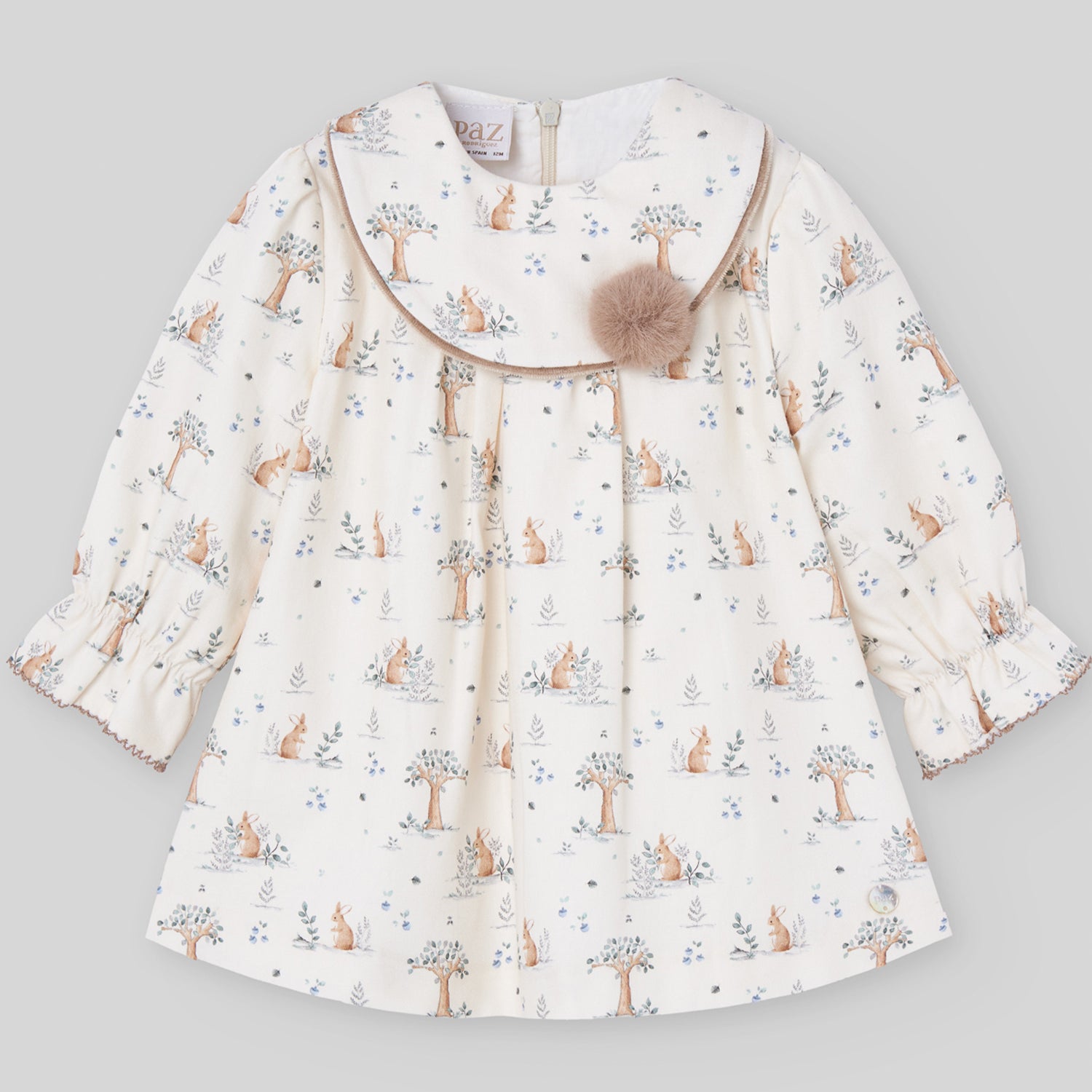 Beige bunny Pompom Dress