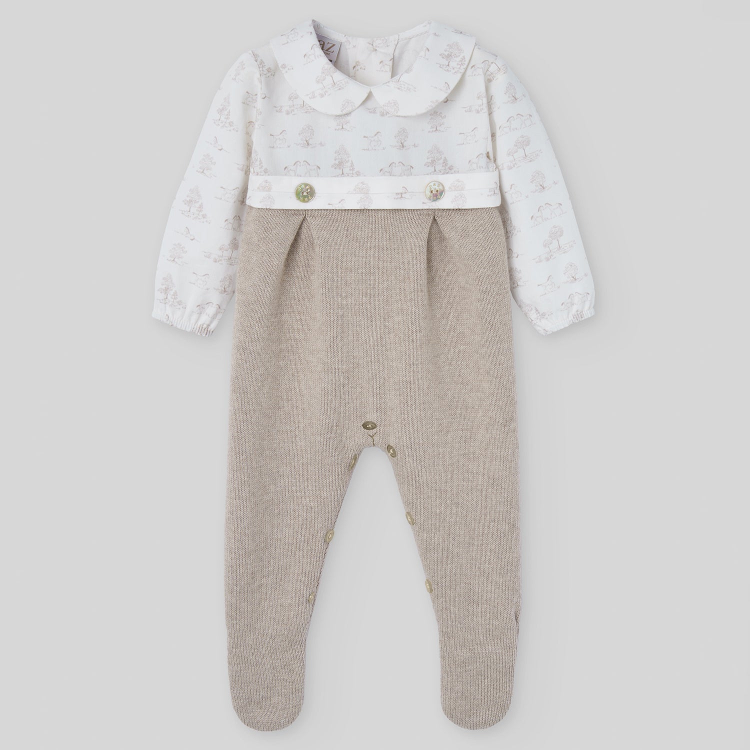 Beige Knit Babygrow