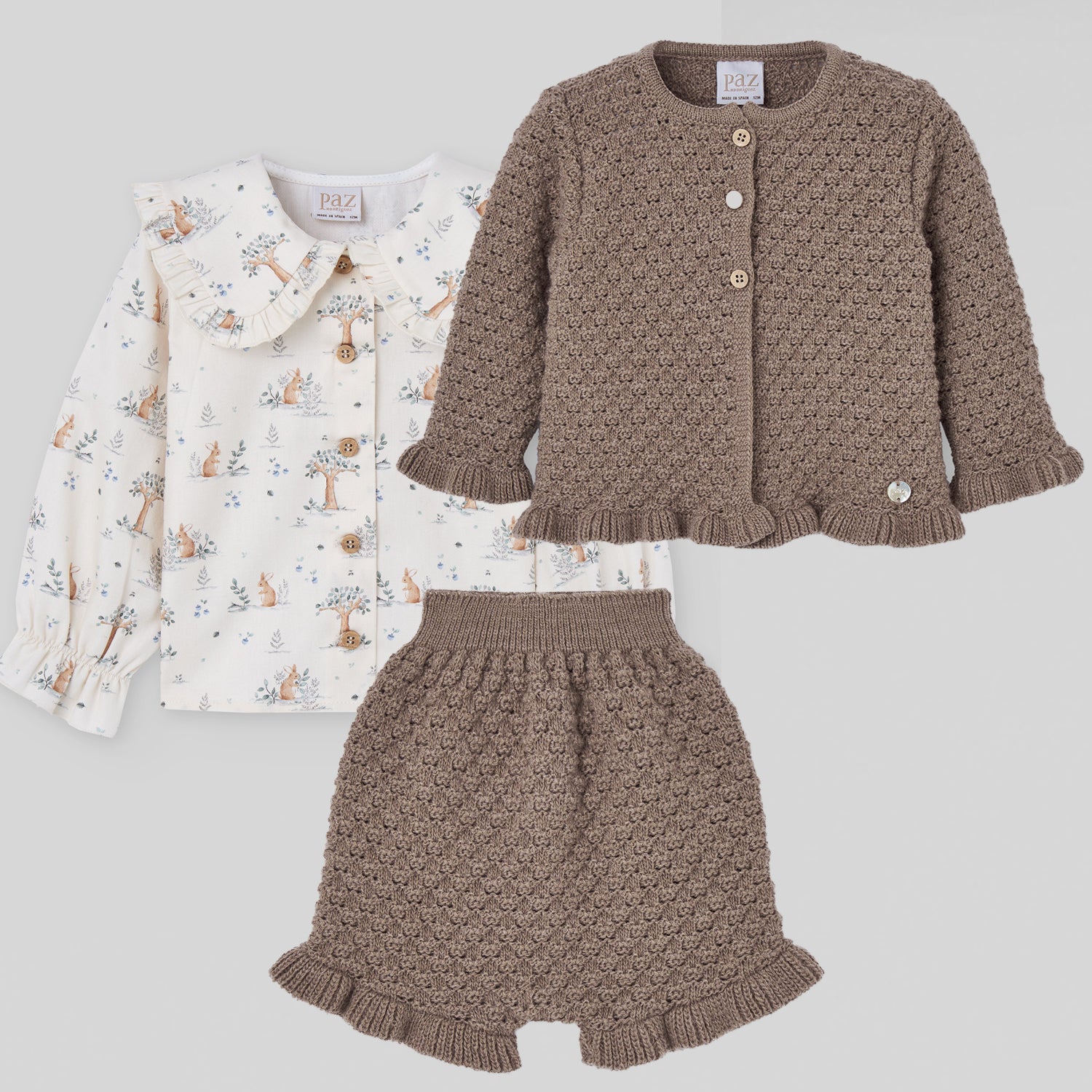 Cardigan, Blouse & Bloomer Set