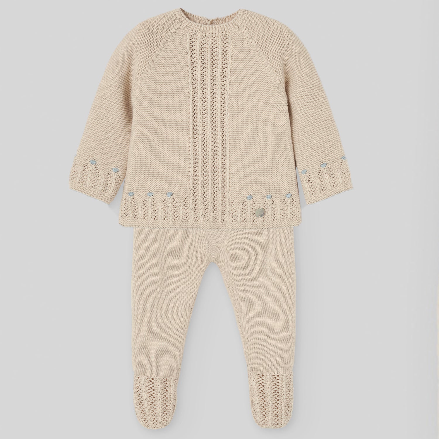 Beige + Blue Trim Set