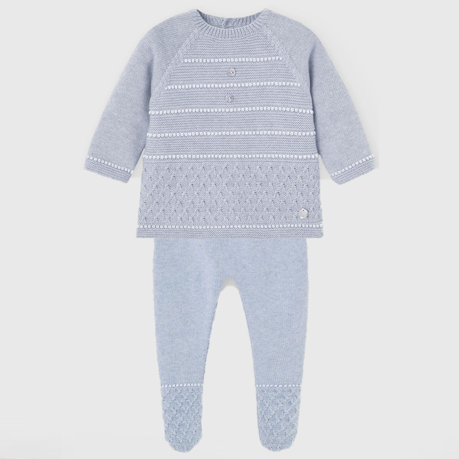 Blue Knit Trouser Set