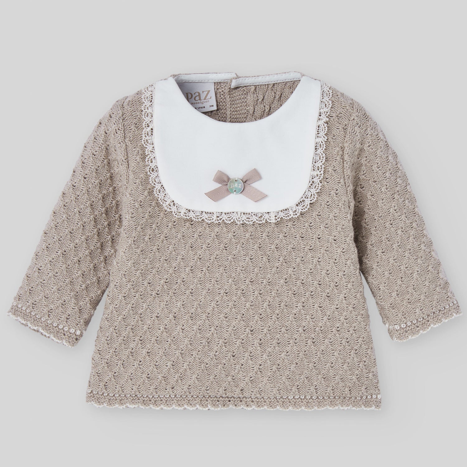 Beige Knit Bloomer Set
