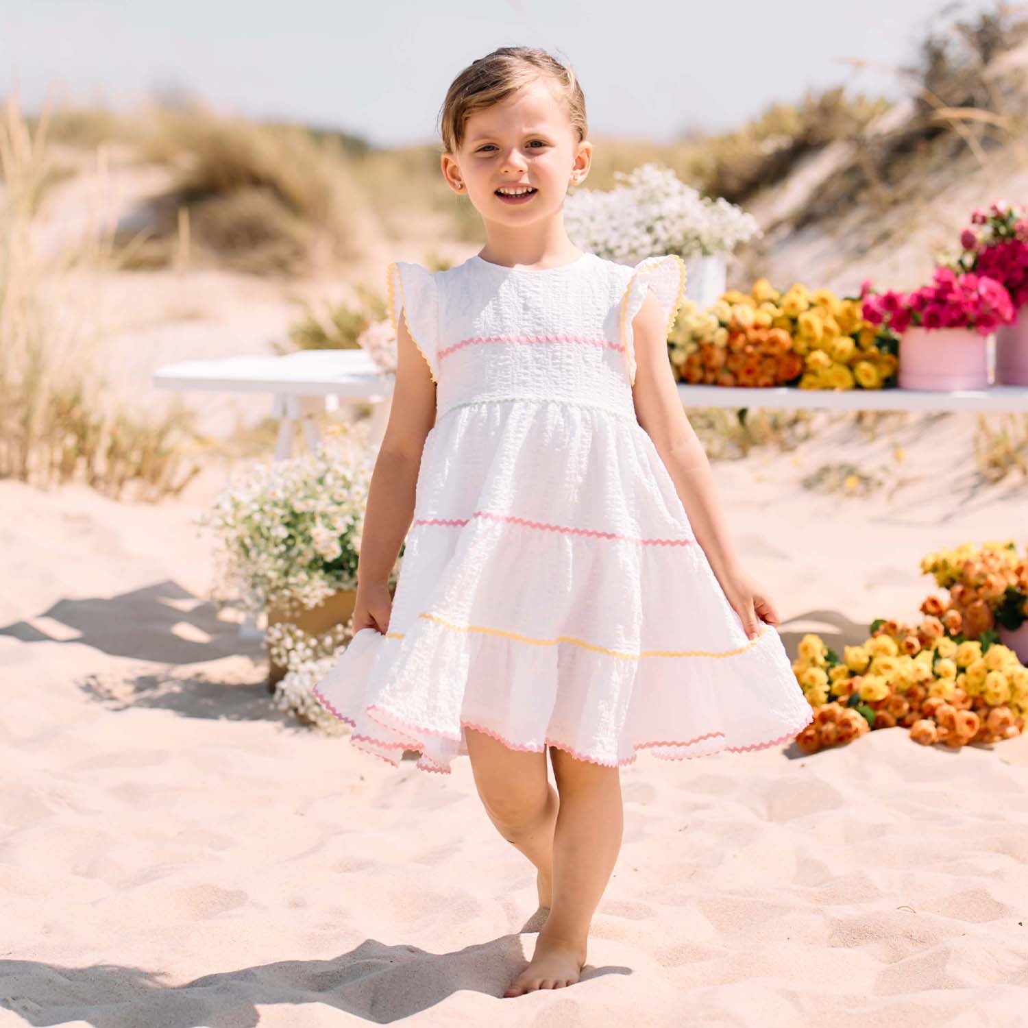 White Tiered Dress