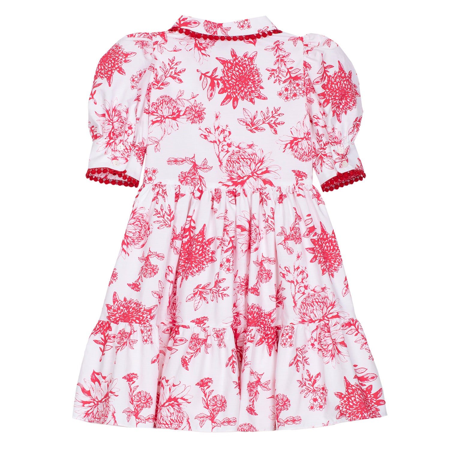 White & Red Floral Dress