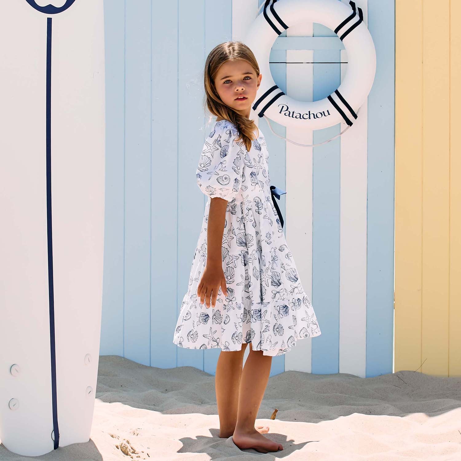 Navy Sealife Print Dress