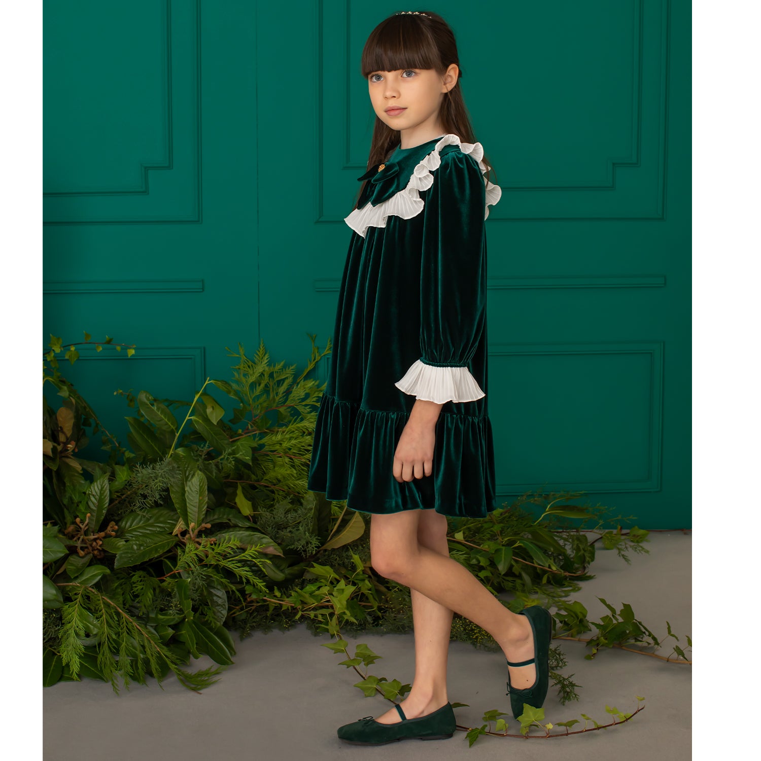 Green Velvet Dress