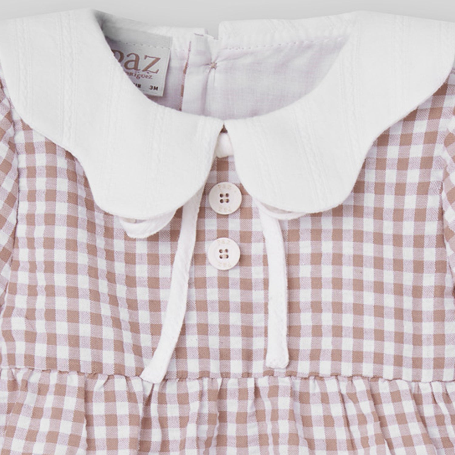 Beige Check Romper