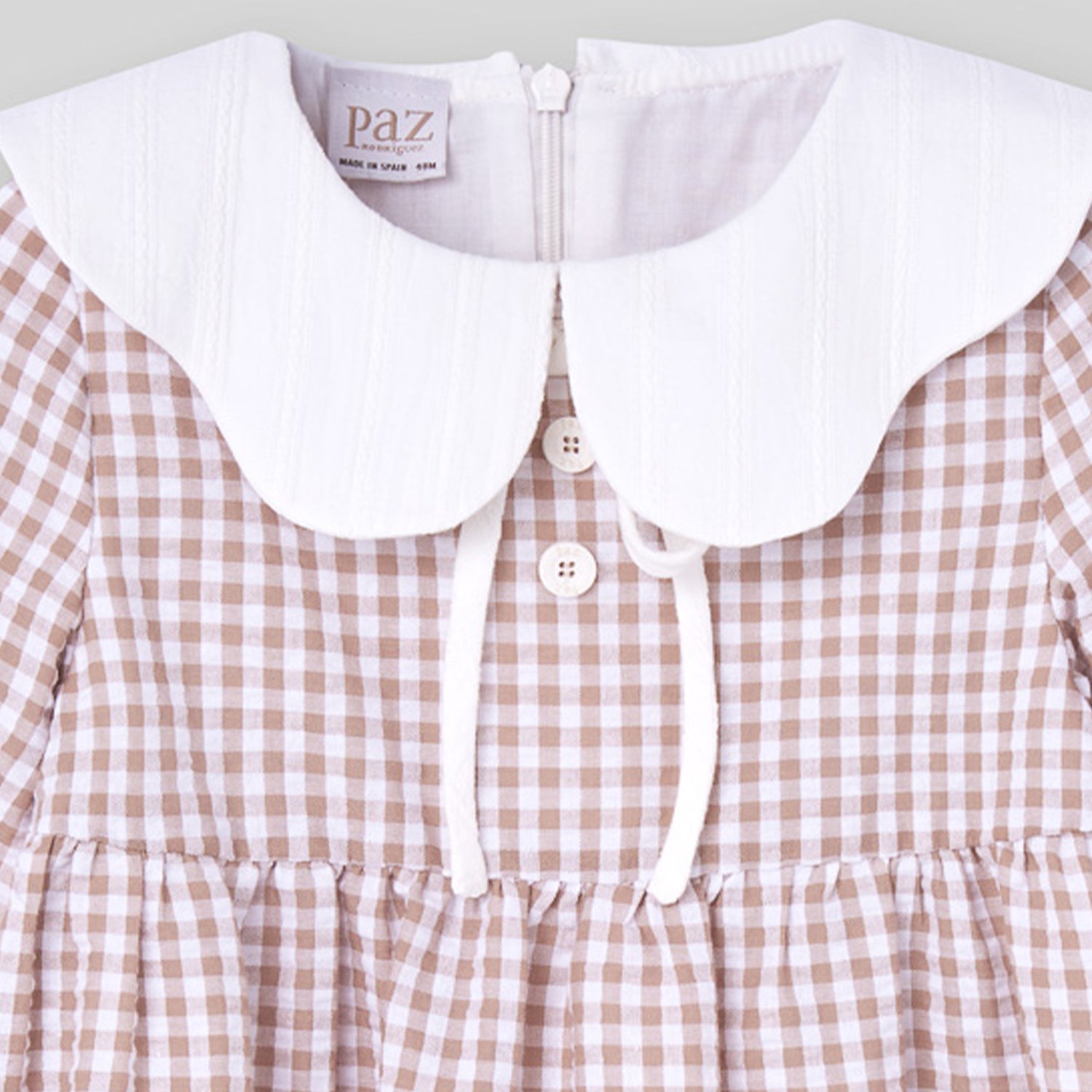 Beige Check Dress