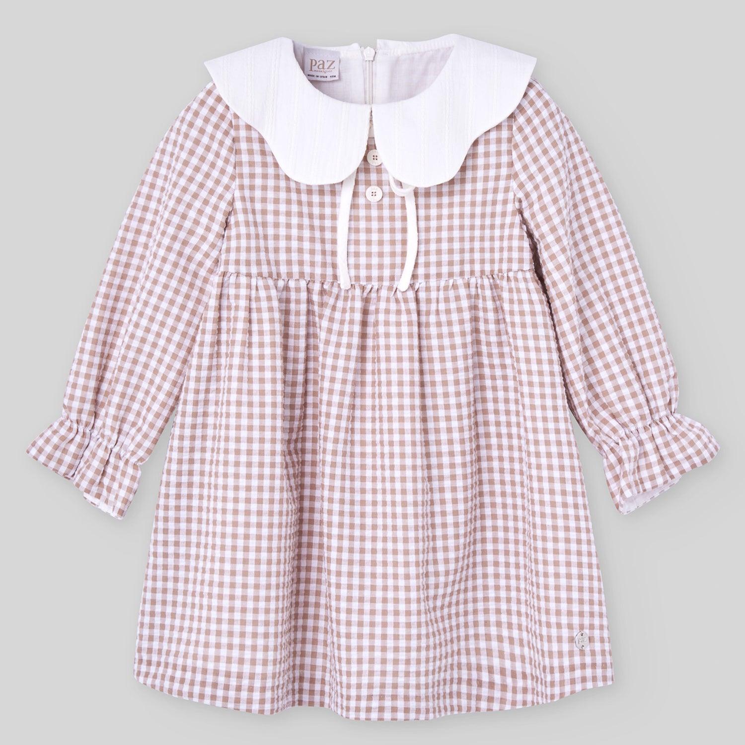 Beige Check Dress