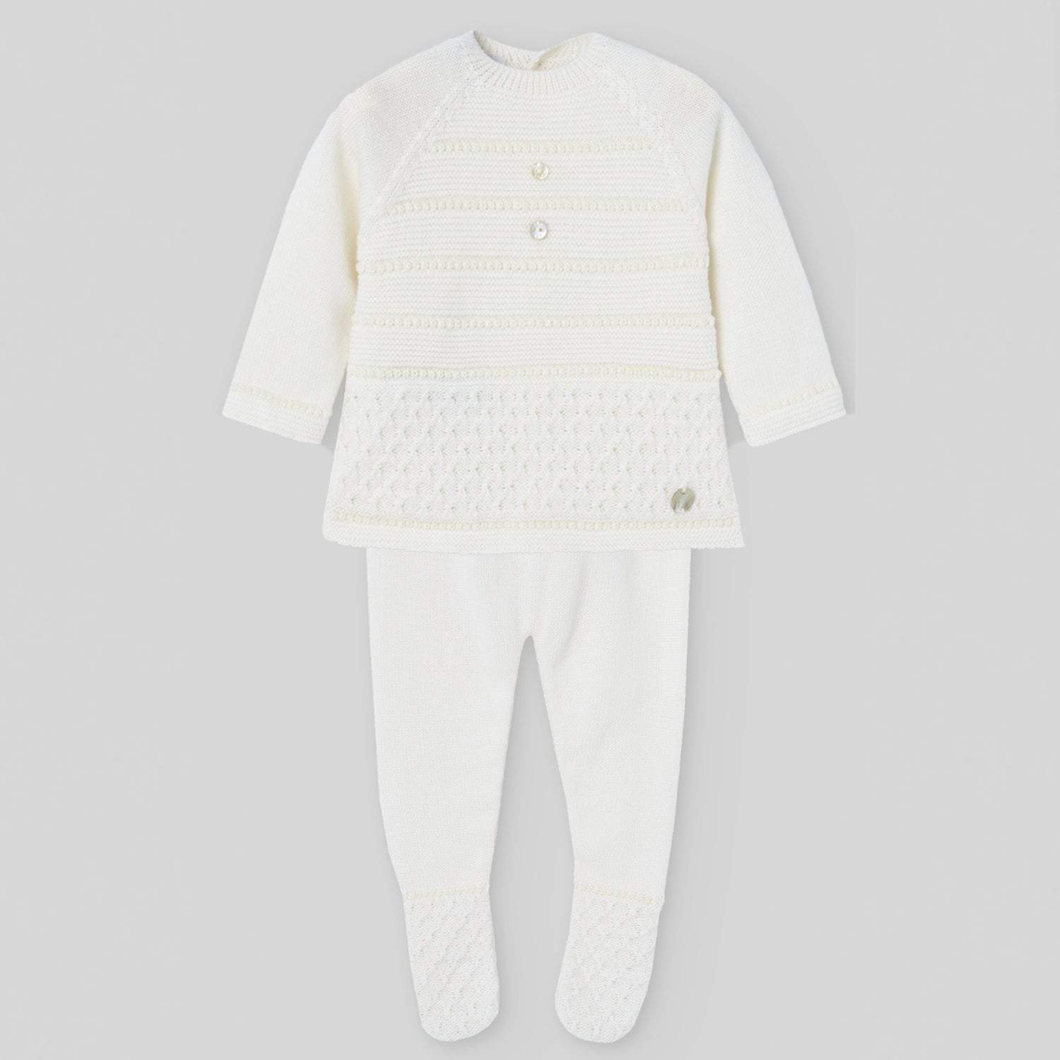 Cream Knit Trouser Set
