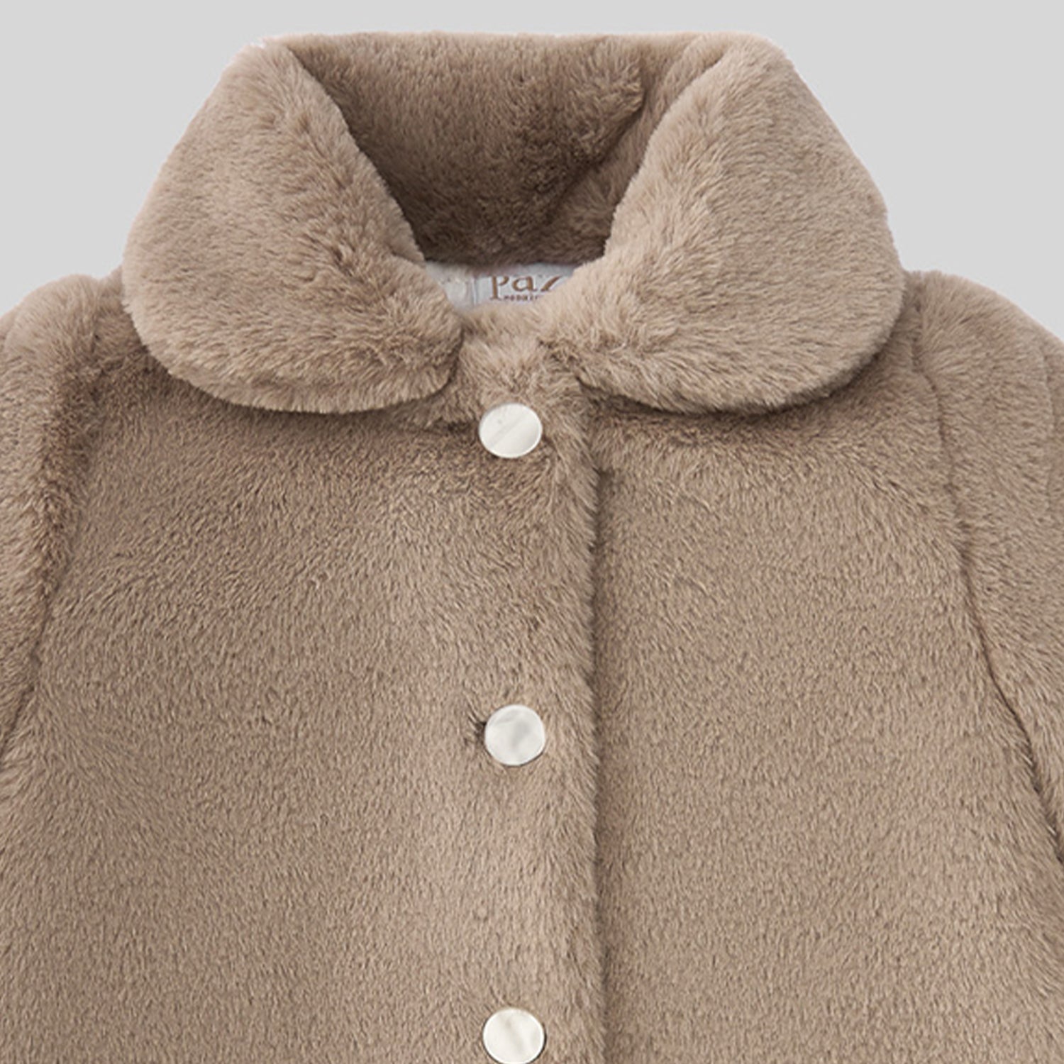 Brown Woven Faux Fur Coat